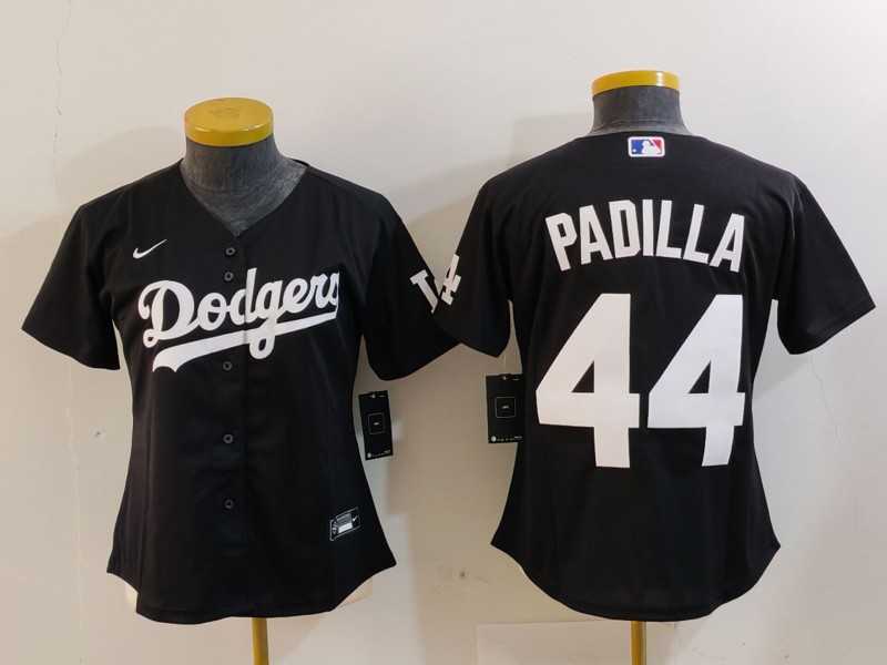 Womens Los Angeles Dodgers #44 Vicente Padilla Black Cool Base Stitched Jersey->mlb womens jerseys->MLB Jersey